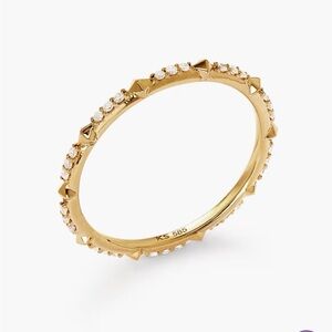 💎 Kendra Scott Astrid 14k Yellow Gold White Diamond Ring Size 5